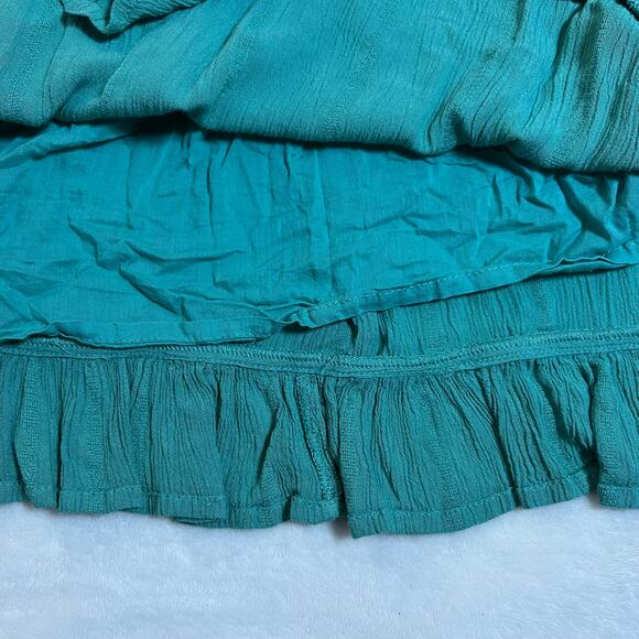 Roxy V-Neck Ruffle Trim Mini Dress Size X-Small Wide Sleeve Beach Boho Colorful - Picture 7 of 10